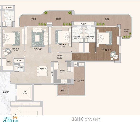 3BHK TN 3BHK Noble Aurellia